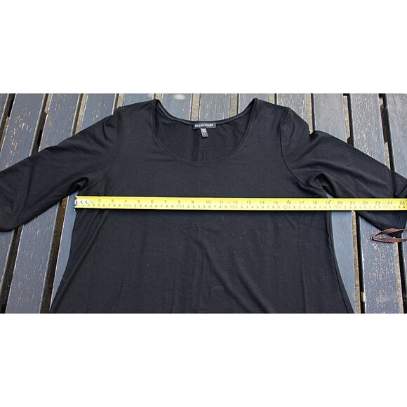 Eileen Fisher - the OG - Scoop Neck Tunic in Viscose Jersey, Black, Large - Picture 5 of 8